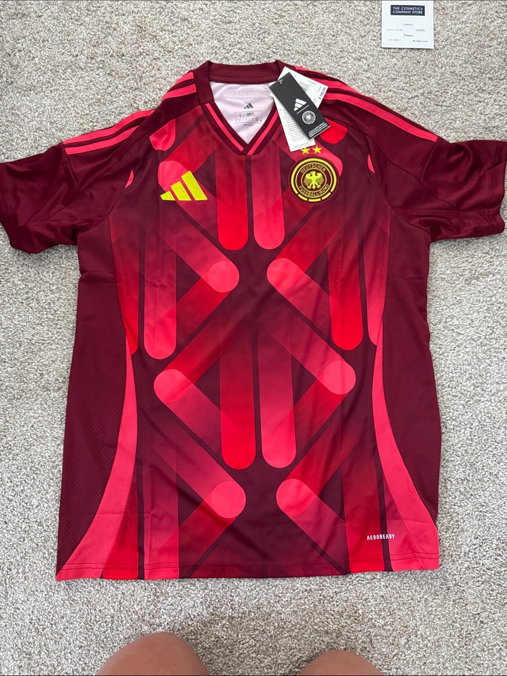 Adidas Red aeroready Germany soccer Football Jersey deutcher fussball-bund large